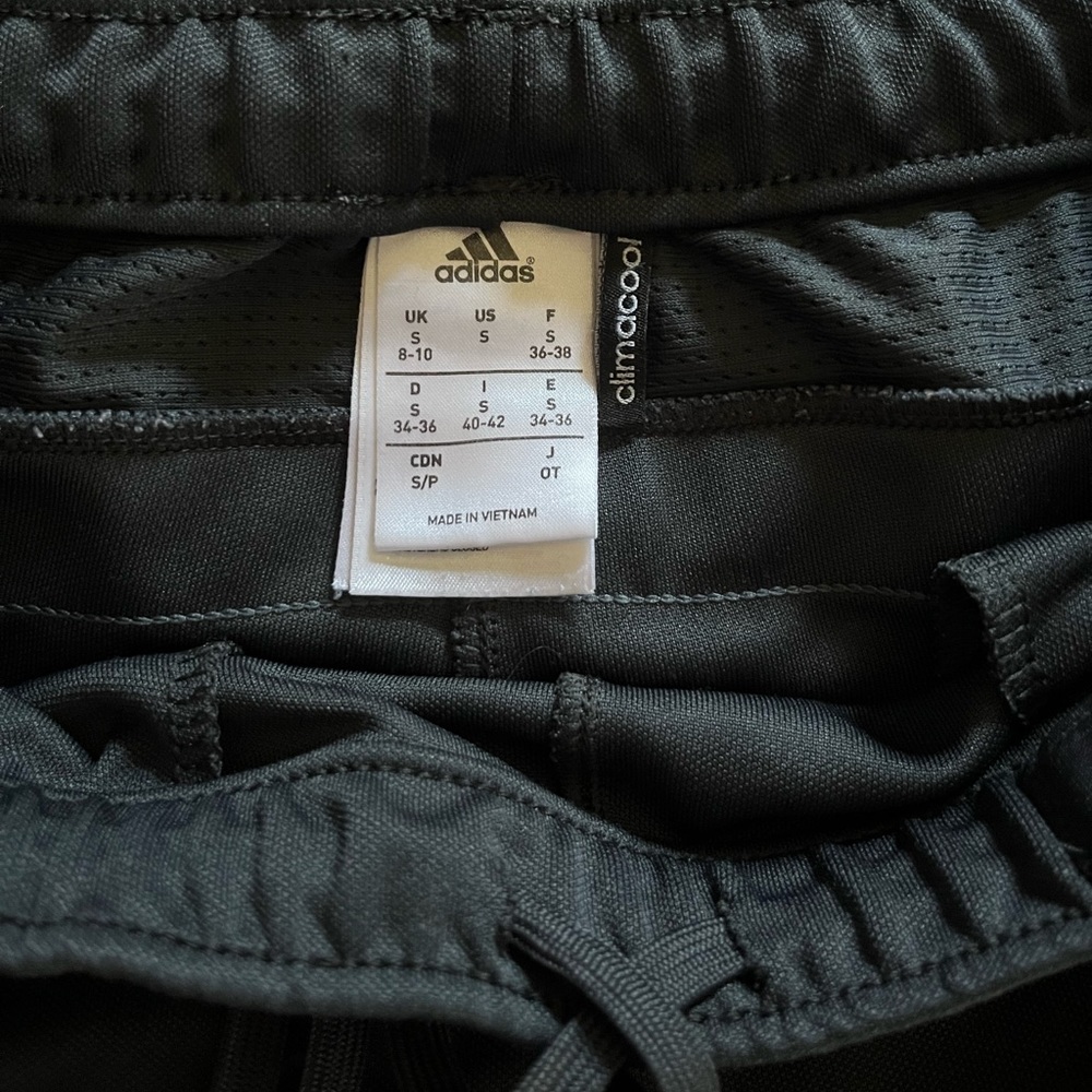 Adidas Women's Black Track Pants with Gray Stripes - Picture 3 of 6